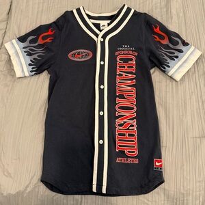 Nike Flames Championship Baseball Jersey
 - Navy blue